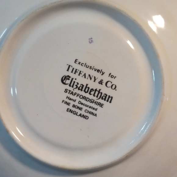 Staffordshire exclusively for Tiffany & co. Tea cup and saucer Elizabethan - Picture 5 of 5